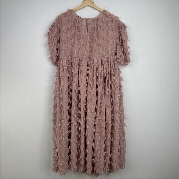 Sister Janes Fluffy Midi Dress Size Small Pink Boho Festival - Picture 6 of 7